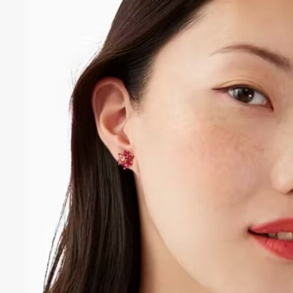 KATE SPADE First Bloom Stunning Pink CZ Floral Necklace & Earrings Set - NWOT - Picture 8 of 16